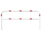 Hoop of steel tube |  60 x 2,5 mm | with cross bar | to be fixed by plugs | total width: 2000 mm | total height: 1000 mm | hot-dip galvanized and white coatedwith red reflecting stripes